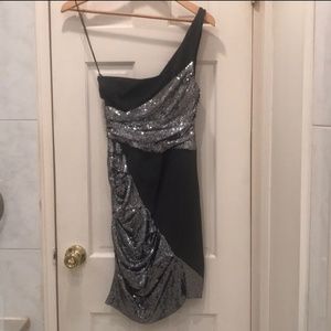 Nicole Miller Sequins One Shoulder Dress